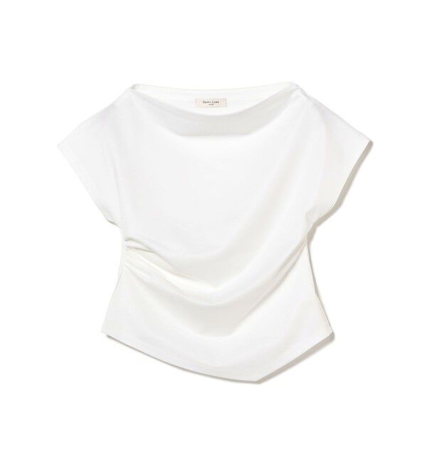 Demi-Luxe BEAMS 「アシンメトリーヘム ハーフスリーブ プルオーバー」|Tシャツ・カットソー|