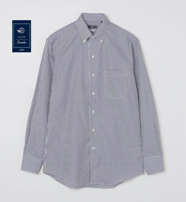 SHIPS「SHIPS: イージーアイロン ロンスト イタリアンボタンダウン シャツ」|シャツ・ブラウス|ネイビー