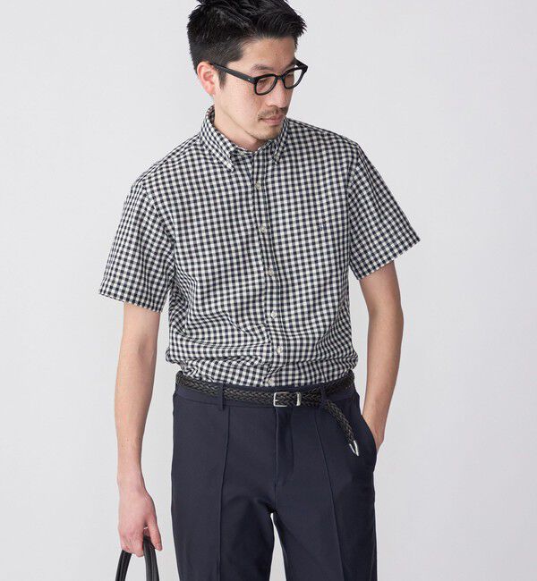 SHIPS「【WEB限定】SHIPS: 防シワ・吸水速乾 Drymix(R) ギンガムチェック パナマ シャツ」|シャツ・ブラウス|ブラック
