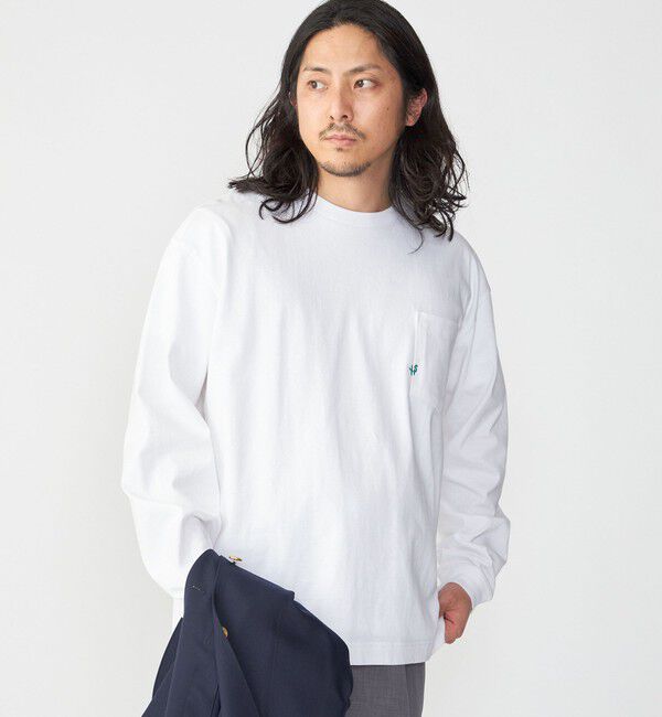 SHIPS「【WEB限定】SHIPS:〈汗染み防止加工〉ワンポイントロゴ ビッグシルエットヘビーウェイトTシャツ」|Tシャツ・カットソー|ホワイト系