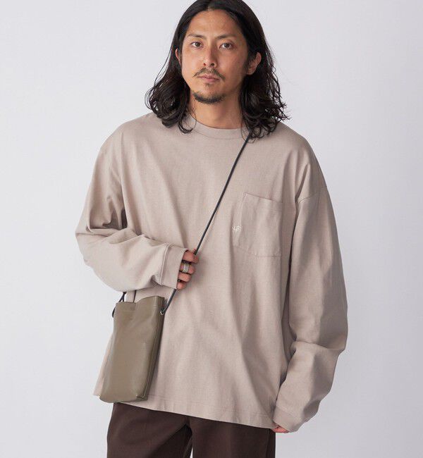 SHIPS「【WEB限定】SHIPS:〈汗染み防止加工〉ワンポイントロゴ ビッグシルエットヘビーウェイトTシャツ」|Tシャツ・カットソー|ベージュ