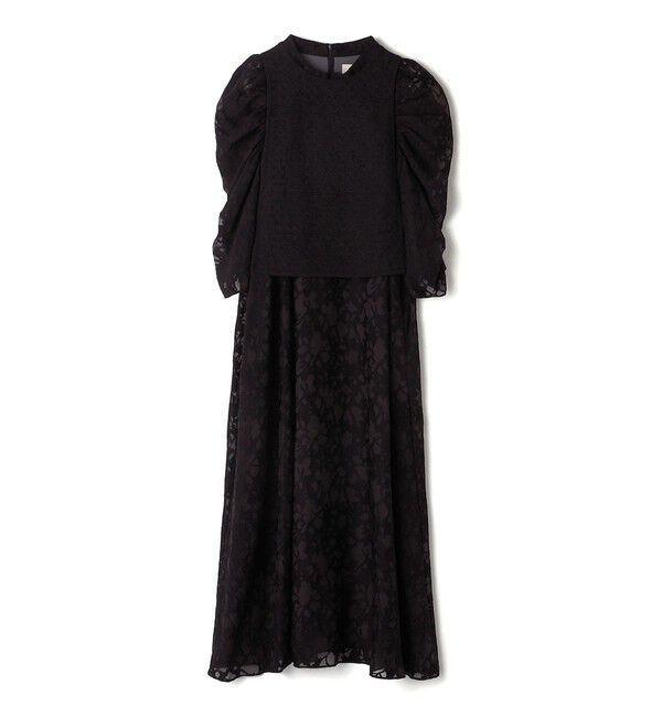 SHIPS for women「little black:2WAY ギャザー オパール レース ワンピース」|ドレス|