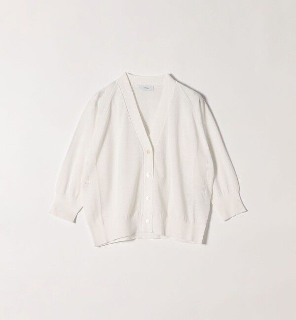SHIPS any「SHIPS any:〈手洗い可能〉リネン ミックス Vネック ショート シアー カーディガン」|カーディガン|