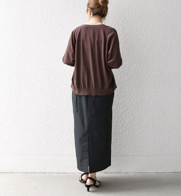 SHIPS any「SHIPS any:〈手洗い可能〉リネン ミックス Vネック ショート シアー カーディガン」|カーディガン|