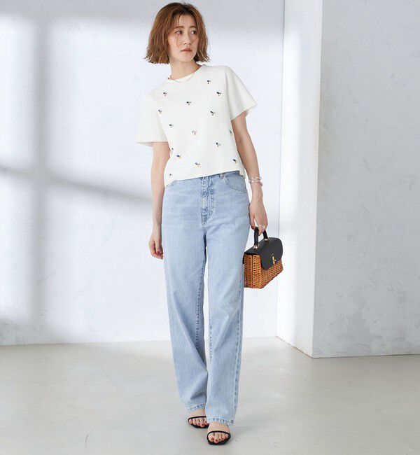 SHIPS for women「【WEB限定】〈手洗い可能〉ハイツイスト コットン ビジュー カノコ ニット」|プルオーバー|