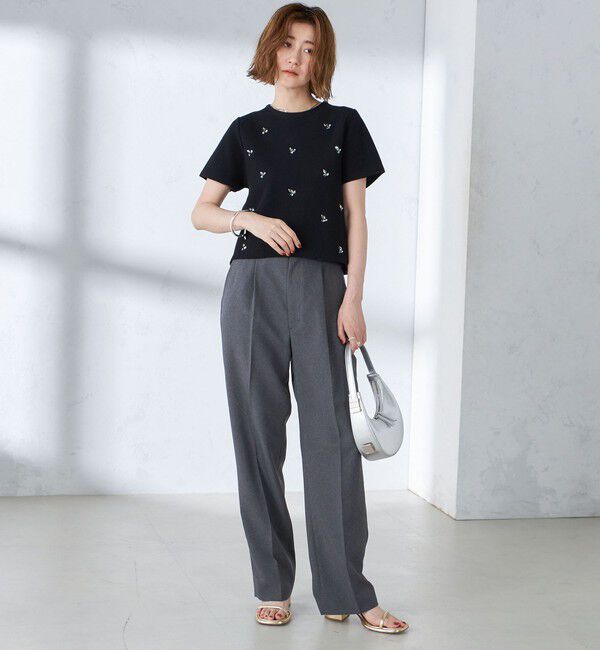 SHIPS for women「【WEB限定】〈手洗い可能〉ハイツイスト コットン ビジュー カノコ ニット」|プルオーバー|