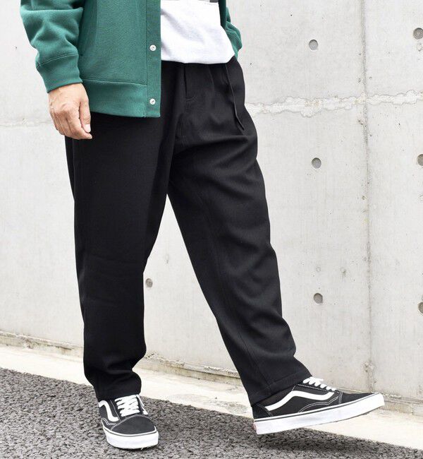 SHIPS any「【SHIPS any別注】GRAMICCI: ウールライク ルーズ テーパード パンツ◇」|チノ|ブラック