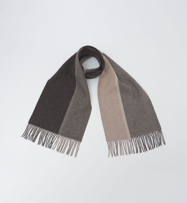 SHIPS「SHIPS: パネル カシミヤ ダブルフェイス マフラー」|ストール|