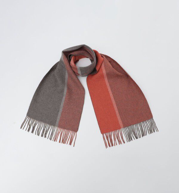 SHIPS「SHIPS: パネル カシミヤ ダブルフェイス マフラー」|ストール|