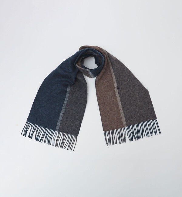 SHIPS「SHIPS: パネル カシミヤ ダブルフェイス マフラー」|ストール|