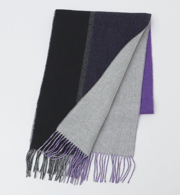SHIPS「SHIPS: パネル カシミヤ ダブルフェイス マフラー」|ストール|