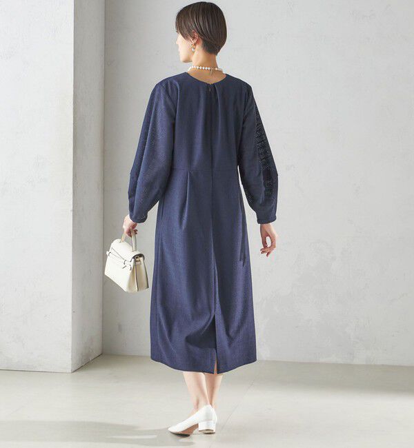 SHIPS for women「〈手洗い可能〉起毛 レース Iライン ワンピース」|ワンピース|