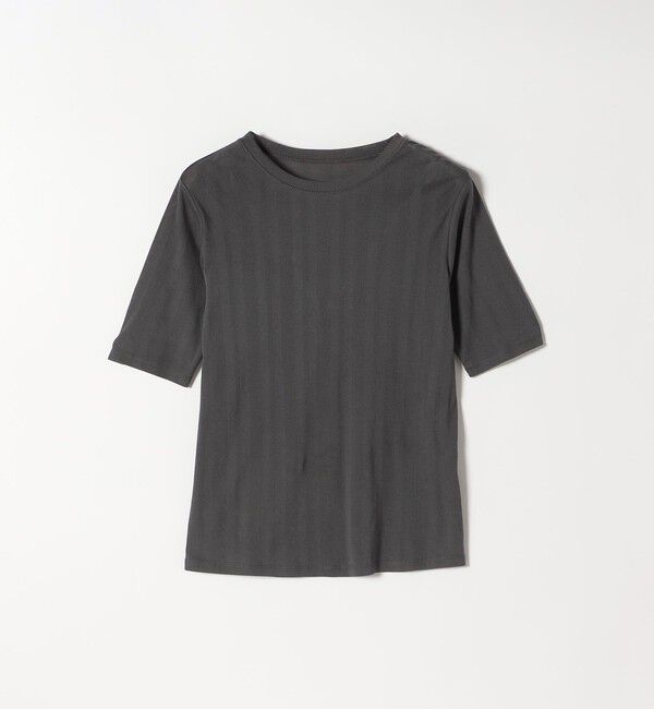 SHIPS any「SHIPS any:〈洗濯機可能〉シアー リブ ハーフ スリーブ クルーネック TEE」|Tシャツ・カットソー|