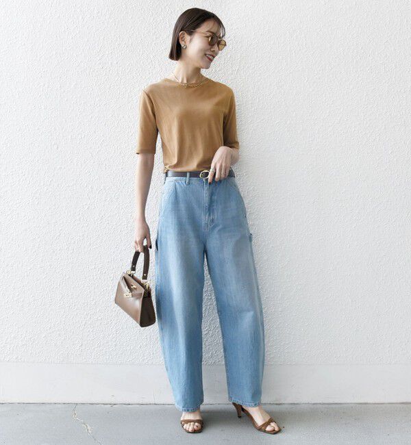 SHIPS any「SHIPS any:〈洗濯機可能〉シアー リブ ハーフ スリーブ クルーネック TEE」|Tシャツ・カットソー|