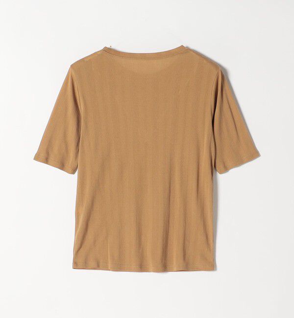 SHIPS any「SHIPS any:〈洗濯機可能〉シアー リブ ハーフ スリーブ クルーネック TEE」|Tシャツ・カットソー|