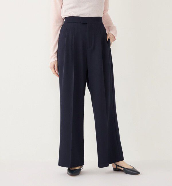 SHIPS Colors 「SHIPS Colors:〈手洗い可能〉 メランジ タック ワイドパンツ」|その他|