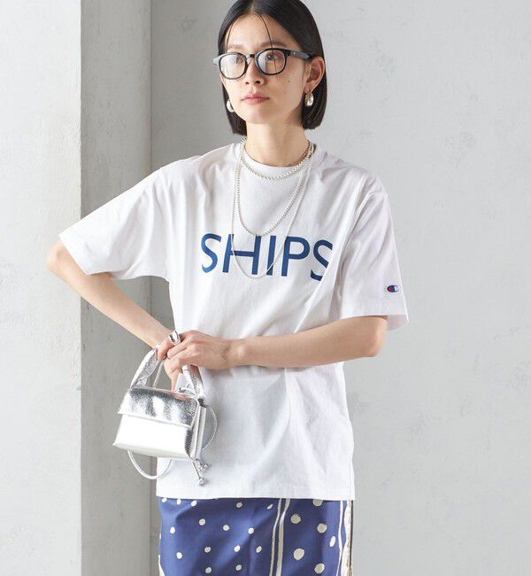 SHIPS for women「【SHIPS別注】Champion: SHIPS LOGO プリント TEE」|Tシャツ・カットソー|