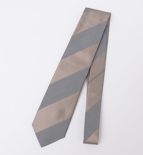 SHIPS「SHIPS: ヴィンテージ アーカイブ シルク ミニ ヘリンボーン ワイド ストライプ ネクタイ」|ネクタイ・蝶ネクタイ|グレー