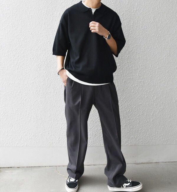 SHIPS any「SHIPS any:〈手洗い可能〉リネンミックス ハイゲージ ニット スキッパー ポロシャツ◇」|ポロシャツ|