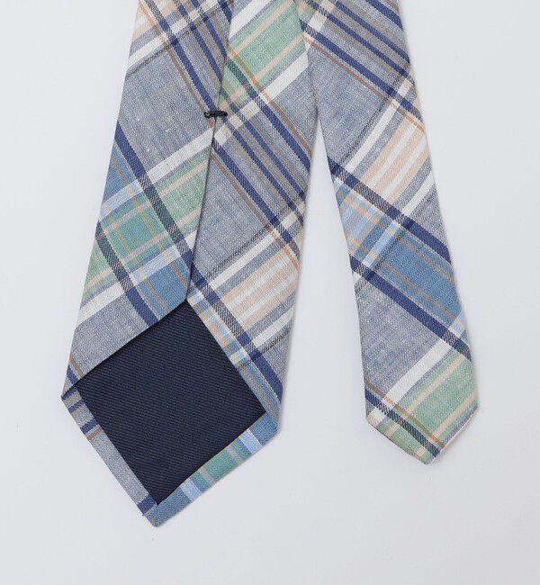 SHIPS「BREUER: リネン マドラス チェック ネクタイ」|ネクタイ・蝶ネクタイ|