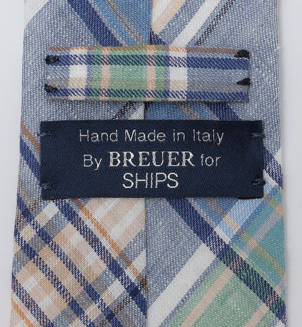 SHIPS「BREUER: リネン マドラス チェック ネクタイ」|ネクタイ・蝶ネクタイ|