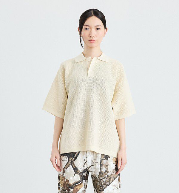 SHIPS「City Ambient Products:〈手洗い可能〉ポリエステル メッシュ ニット ショートスリーブ ポロ」|ポロシャツ|