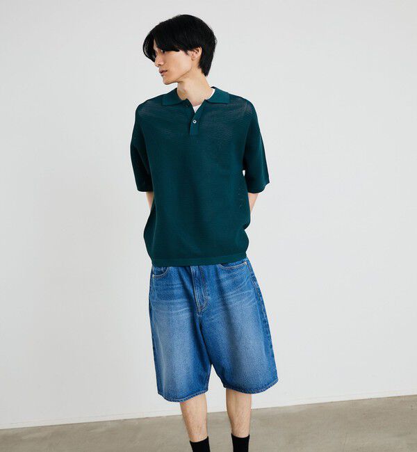 SHIPS「City Ambient Products:〈手洗い可能〉ポリエステル メッシュ ニット ショートスリーブ ポロ」|ポロシャツ|