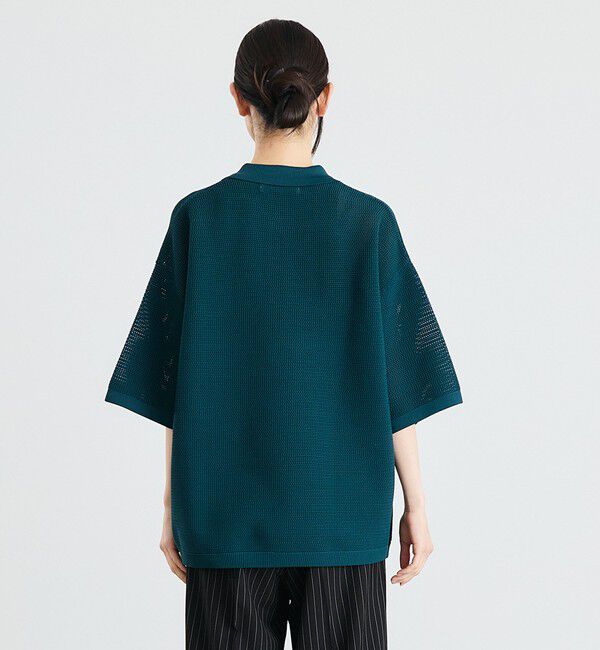 SHIPS「City Ambient Products:〈手洗い可能〉ポリエステル メッシュ ニット ショートスリーブ ポロ」|ポロシャツ|