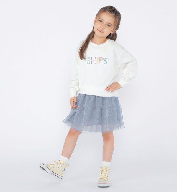 SHIPS KIDS「SHIPS KIDS:100～130cm/刺繍 ロゴ ロングスリーブ Tシャツ」|Tシャツ・カットソー|