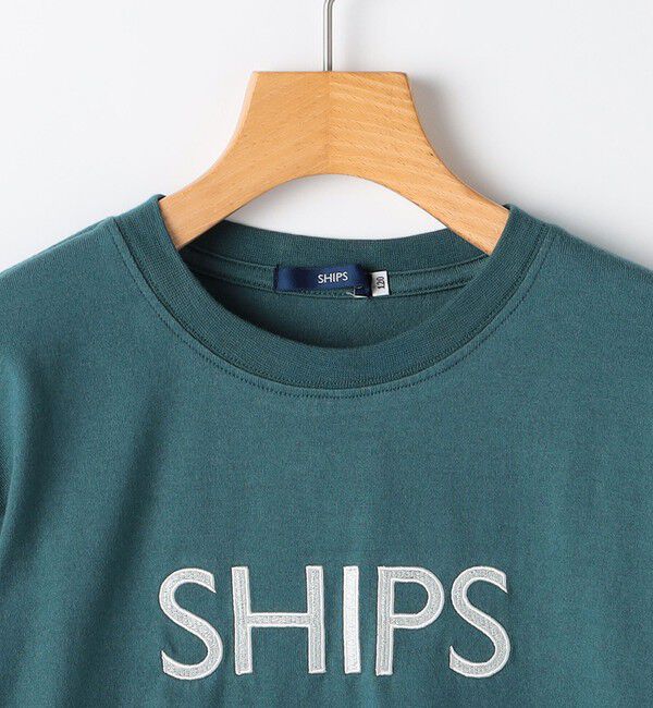 SHIPS KIDS「SHIPS KIDS:100～130cm/刺繍 ロゴ ロングスリーブ Tシャツ」|Tシャツ・カットソー|