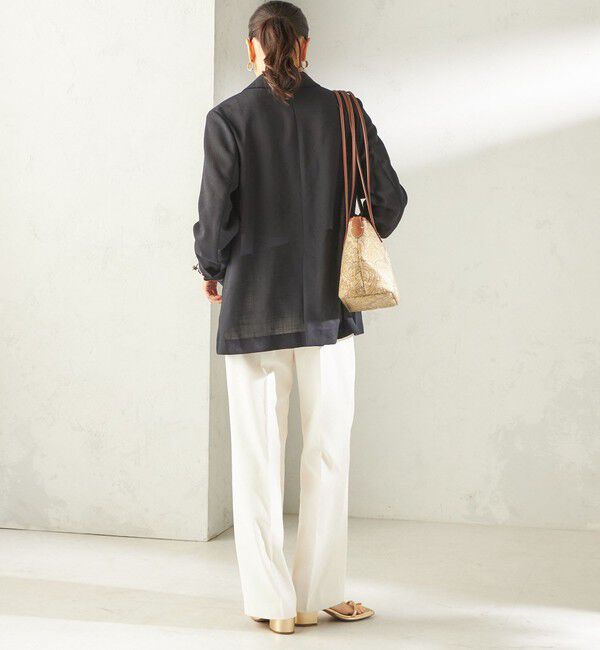 SHIPS for women「《予約》〈吸水速乾・手洗い可能〉麻調 ドンゴロス 2釦 ジャケット」|テーラードジャケット|