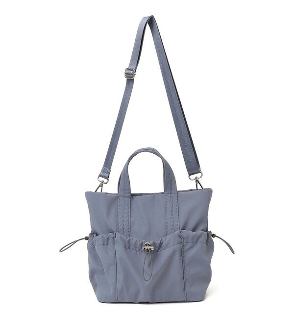 SHIPS Colors 「《予約》SHIPS Colors:ナイロン ギャザー ミニ トートバッグ◆」|ショルダー・メッセンジャー|ブルー