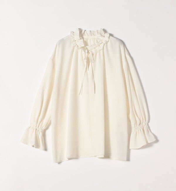 quaranciel「《予約》quaranciel:〈洗濯機可能〉フリルカラー リボン ロングスリーブ ブラウス」|シャツ・ブラウス|