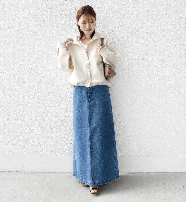 SHIPS for women「《予約》【WEB限定】〈手洗い可能〉裾 ドロスト ダンボール スナップ ボタン カーディガン」|カーディガン|