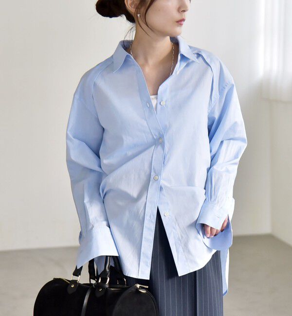 quaranciel「《予約》quaranciel:〈洗濯機可能〉レギュラーカラー ヨーク ルーズ シャツ」|シャツ・ブラウス|