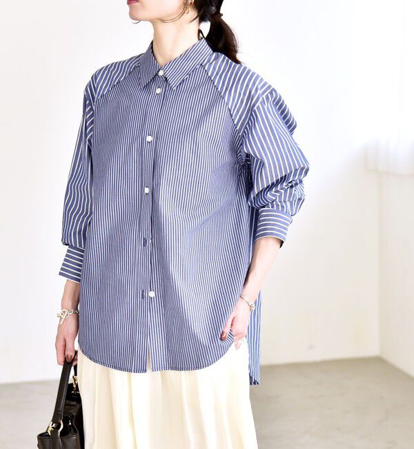 quaranciel「《予約》quaranciel:〈洗濯機可能〉レギュラーカラー ヨーク ルーズ シャツ」|シャツ・ブラウス|