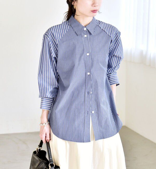 quaranciel「《予約》quaranciel:〈洗濯機可能〉レギュラーカラー ヨーク ルーズ シャツ」|シャツ・ブラウス|