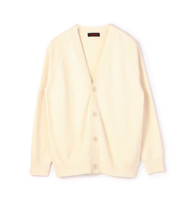 CABaN コットンカシミヤ バイカラーVネックカーディガン（CABaN