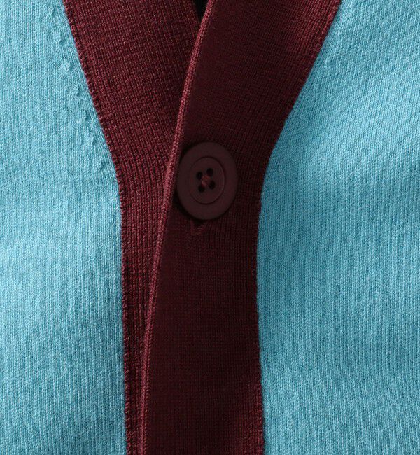 CABaN コットンカシミヤ バイカラーVネックカーディガン（CABaN