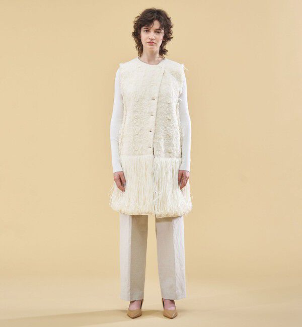 DES PRES「リンジラフツイード ロングジレ」|ベスト・ジレ|