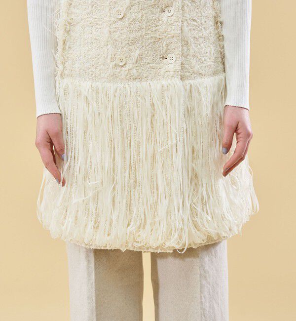 DES PRES「リンジラフツイード ロングジレ」|ベスト・ジレ|