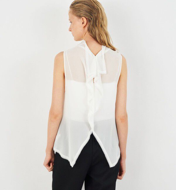 DES PRES「シルクシフォン ハイネックノースリーブブラウス」|シャツ・ブラウス|