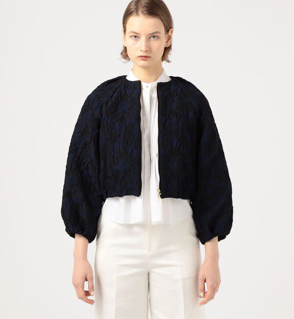 TOMORROWLAND collection「クロッケフラワー ジップアップブルゾン」|ブルゾン・スタジャン|