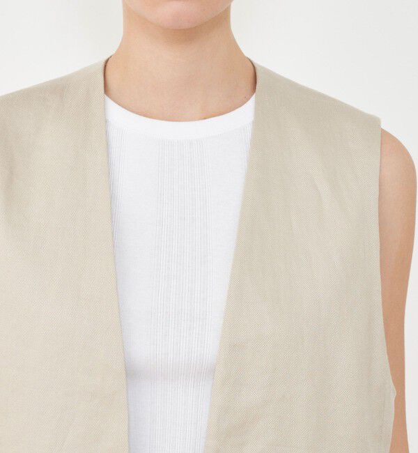 GALERIE VIE「サルファーリネン Vカラージレ」|ベスト・ジレ|