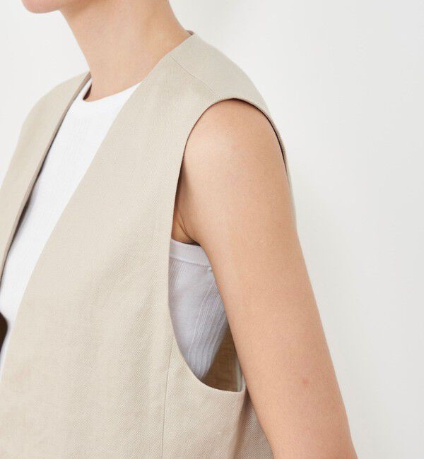 GALERIE VIE「サルファーリネン Vカラージレ」|ベスト・ジレ|