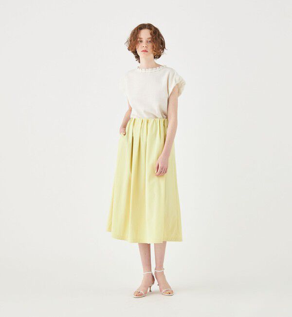 Ballsey「ラッシュストレッチ タックギャザースカート」|フレア|