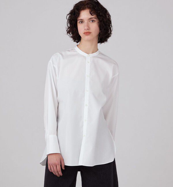 MACPHEE「コットンブロード バンドカラーシャツ」|シャツ・ブラウス|