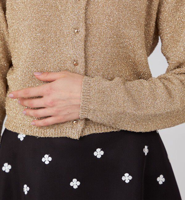 Ballsey「シャイニーメタル クルーネックカーディガン」|ニット・セーター|