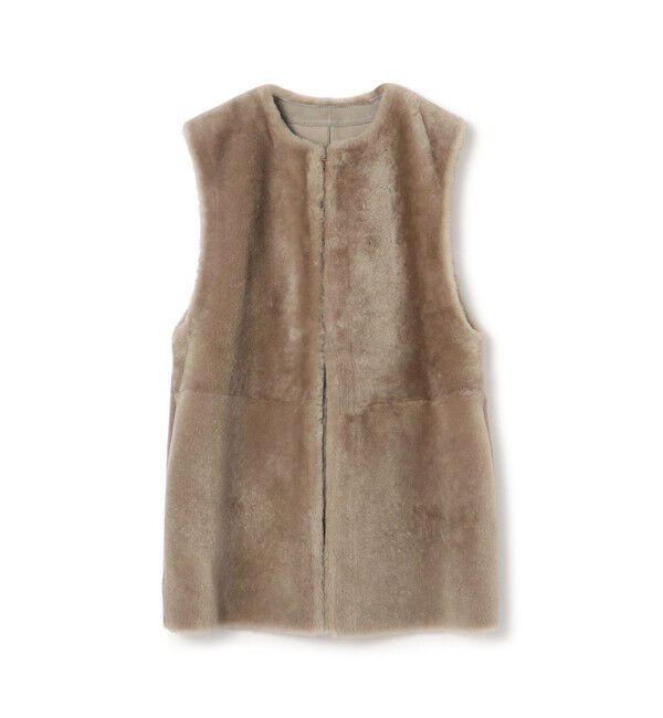 TOMORROWLAND GOODS「DES PRES  ムートンジレ」|ダウンベスト・ベスト|41 ライトベージュ