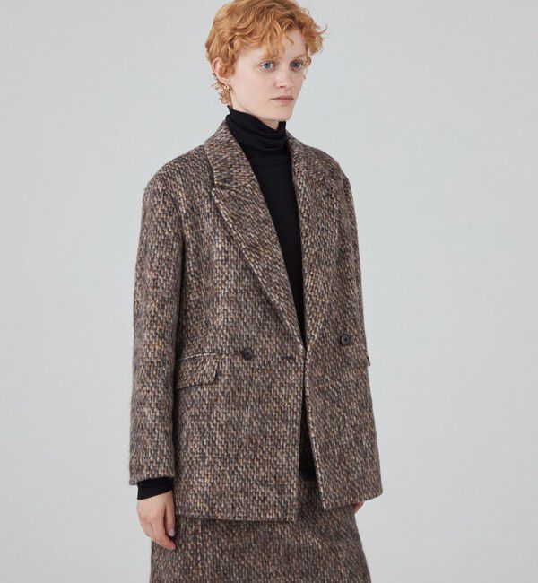 MACPHEE「モヘヤミックスシャギー ダブルブレストジャケット」|テーラードジャケット|